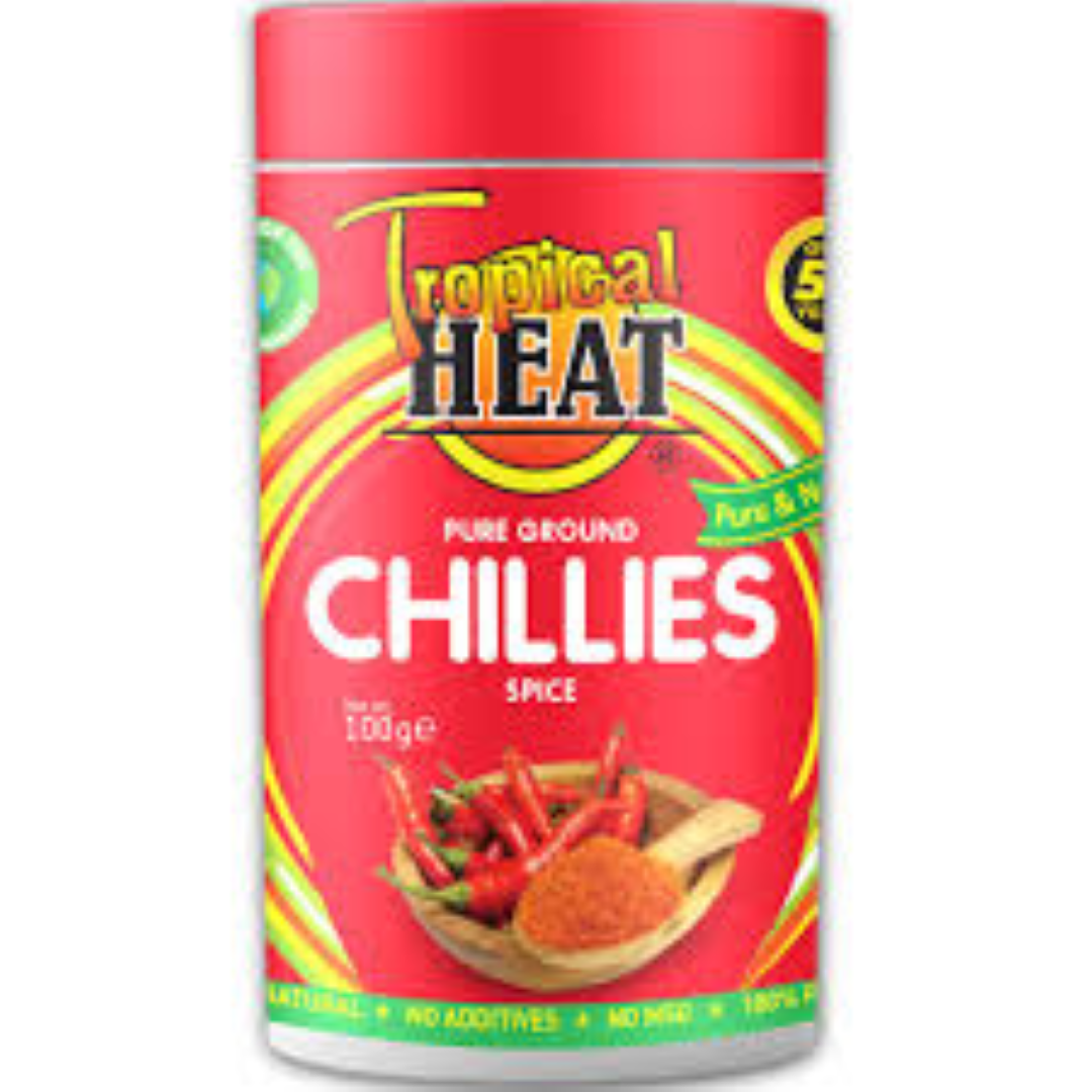 TROPICAL HEAT CHILLIES GROUND 100G JAR